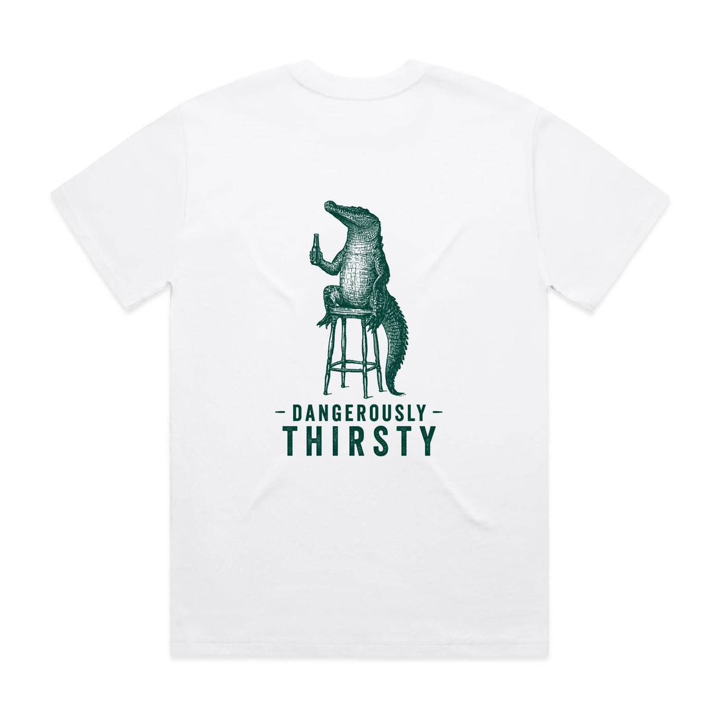 Dangerously Thirsty heavyweight tee back artwork